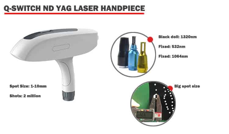 Laser carbon facial machine handpiece